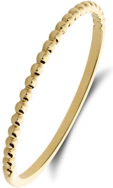 Lucardi Dames 14 karaat geelgouden ring bolletjes - Ring - 14 Karaat Goud - Goud - 15 / 47 mm