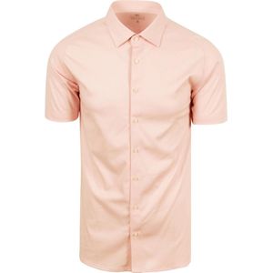Desoto - Short Sleeve Jersey Overhemd Apricot Roze - Heren - Maat S - Slim-fit