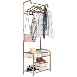 Clothes rack - Drying rack - Laundry rack - Kledingrek op wieltjes - 67 x 30 x 165 cm - Modern - Brown