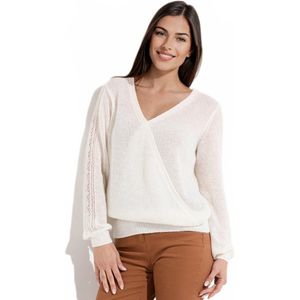 Pull doux cache-coeur avec alpaga et mohair