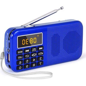 oCreon J-725 Draagbare Radio Oplaadbare Batterij 3000mAh FM Klok Wekker Noodverlichting MP3 USB