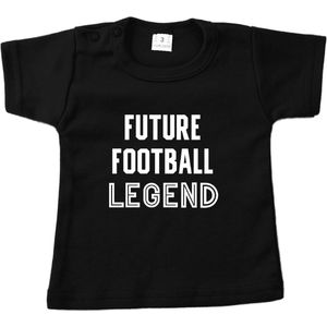 T-shirt baby met tekst - Future Football Legend - Maat 56 - Zwart- Kraamcadeau - Babyshower - Zwanger - Geboorte - Voetbal - Babykleding - Newborn - Pregnant - Korte mouw - Stoer