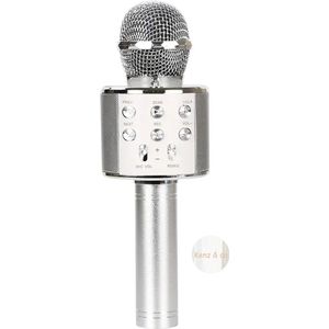 Karaoke Microfoon - Karaoke - Microfoon - Stemvervormer - Echo - Draadloos - Bluetooth – Zilver