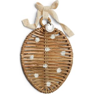 Riviera Maison paasdecoratie, rotan Paasei met stippen - Rustic Rattan Easter Dots Ornament - Bruin - Pitriet