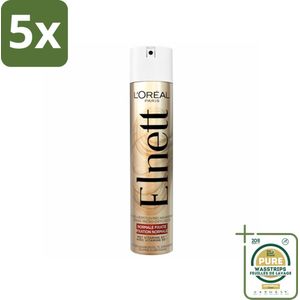 5 x L'Oréal Paris - Elnett Satin - Haarspray - Normale Fixatie - 300 ml - Grootverpakking - Haarspray - Haartype - Haartype Blondines - Satijnzacht Haar - Normale Fixatie