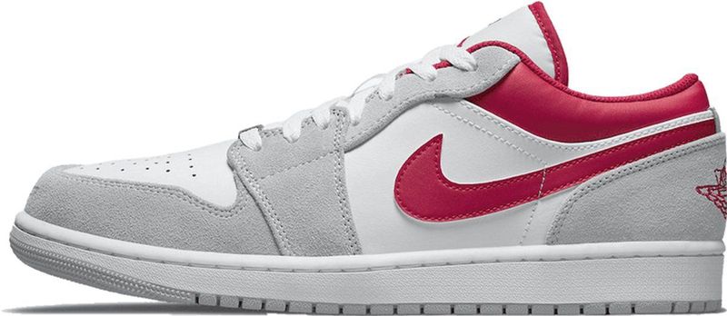 Air Jordan 1 Low Light Smoke Grey Gym Red SE - maat EU 40.5 - DC6991-016 - grijs - wit - rood - sneakers laag - zomersneakers