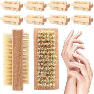 My Ninki ® Natuurlijke Dubbelzijdige Nagel- en Handborstel Set van 10 Stuks met Ergonomisch Ontwerp voor Grondige Reiniging