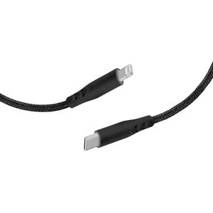 Mobiparts Apple Lightning to USB-C Braided Kabel 2A 1m - Zwart