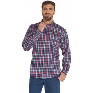 Flanellen overhemd, contrasterende details, donker