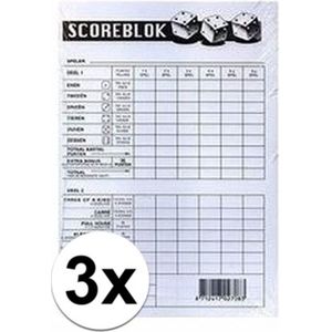 3x Scoreblok Yahtzee