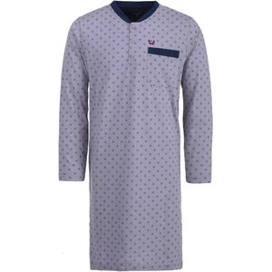 Nachthemd heren lange mouwen met borstzak en knoopsluiting M-3XL