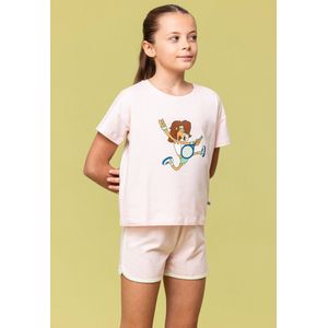 Woody Meisjes-Dames Pyjama lichtroos - maat 092/2J
