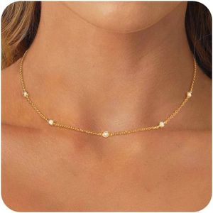 Gouden Hanger voor Dames, Verguld 925 Zilveren Kettingen met Zirconia, Verstelbare Sleutelhanger zonder Hangers, Stapelbare Kettingen, Boho Gouden Sieraden
