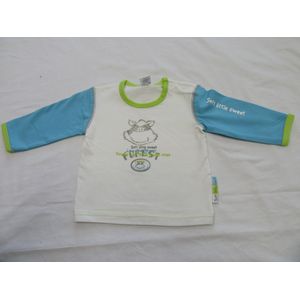 dirkje , jongens, t-shirt lange mouw , gebroken wit , love you forever , 62 - 3 maand