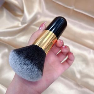 Mmgoqqt - Grote make-upkwast - Losse poederkwast - Synthetische professionele foundationkwast - Blushkwast - Zwart (set van 2)