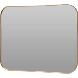 Home & Styling Rechthoekige wandspiegel - goud - metalen frame - 55 x 45 cm