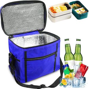 Koeltas, opvouwbaar, picknicktas, koeltas, thermische tas, kleine, isolerende tas, ijstas, lunchtas, koelbox voor picknick, 10 liter, blauw