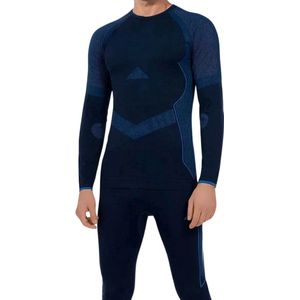 Henry Rubens Thermoset - Thermo Ondergoed Heren - Naadloos - Navy - Blauw - Maat M/L | Thermoshirt Thermobroek