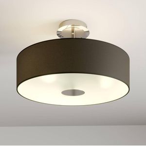 Lindby - plafondlamp - 3 lichts - stof, glas, metaal - H: 31.5 cm - E27 - zwart, satijnwit, chroom