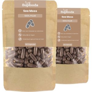 Sea Moss Capsules 100% Puur - 120 Capsules - Alternatief voor Sea Moss Gel en Gummies - Zeewier - Seamoss - 500mg Per Capsule