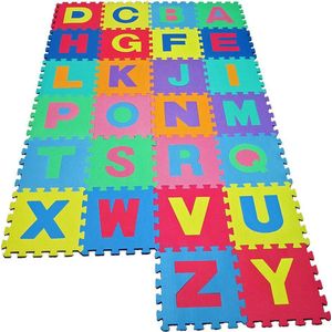 Kiduku - Puzzelmat - speelmat - 4 stuks- set van 4- 144 delige Foamtegels - Zwembadtegels - XXL foam