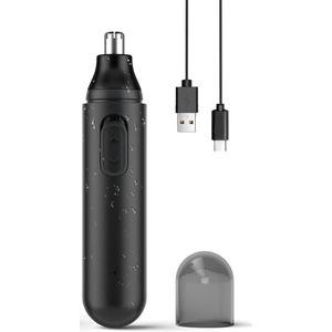 StayPowered Neustrimmer - Pijnloos & Professioneel Voor Hem & Haar - 360° Dubbelmes - IPX7 Waterdicht - USB Oplaadbaar - Lage Geluidsproductie - Hypoallergeen - Compact & Reisklaar - Zwart - Levering Sneller dan Aangegeven!