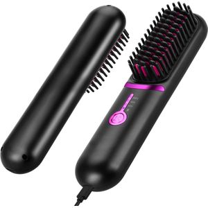 Draadloze Stijlborstel - Stijlborstel Keramisch - Keramische Warmteborstel - Fohnborstel - Warmteborstel - Draadloze Stijltang - Draadloze Haardroger - Voor Alle Haartypes - 3 Temperatuurinstellingen - Draagbaar