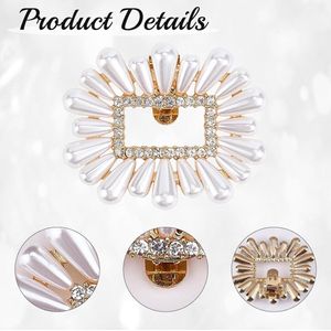 Allecto plus - Vierkante Parels Schoenclip met Legering Clips voor Dames Party Schoenen - Decoratieve Schoen Versiering met Afneembare Charms