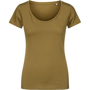 Women's T-shirt met ruime ronde hals Olive - 3XL
