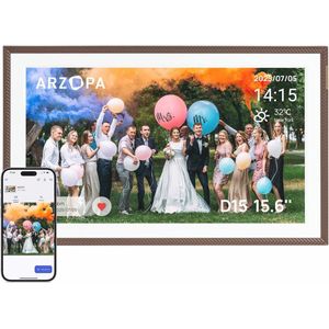 Digitale Fotolijst WiFi 15.6"" met Cloudopslag en Aanraakscherm - Perfect voor Familie