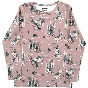 HEBE - shirt - lange mouwen - dieren - oud roze