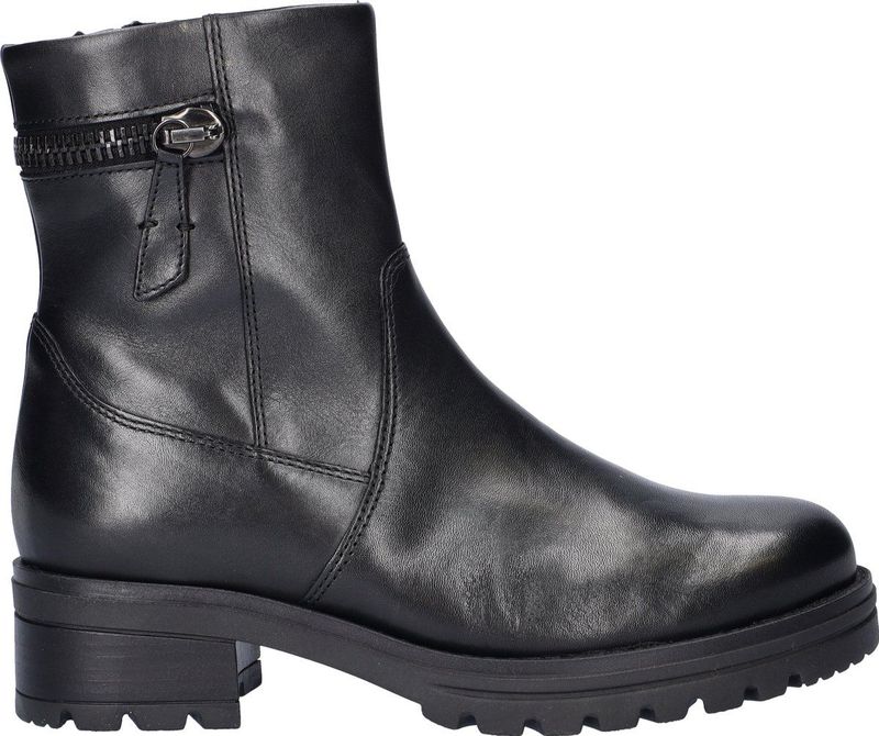 Gabor - Biker Boots - Zwart - Leer - Uitneembaar Voetbed