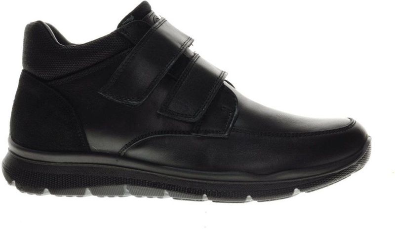 Heren - Hoge Bottine - Zwart - Lederen - Velcro Sluiting