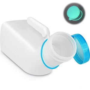 Plasfles Mannen - Urinefles - Urinaal - 1 liter inhoud – Afsluitbaar - Makkelijk Mee Te Nemen - Doorzichtig Kunststof