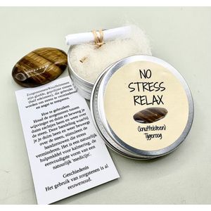 NO STRESS RELAX knuffelsteensteen, zorgensteen,tijgeroog, edelsteen,knuffelsteen,zorgensteen, klein kadootje,stres,rust,relax,ontspannen, yoga,collega,personeel,vrienden,