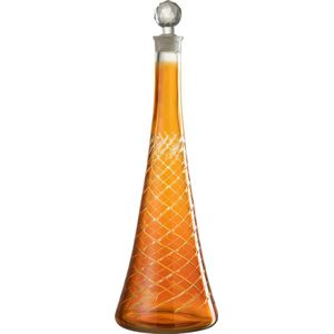 J-Line Karaf Hals Glas Oranje