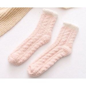 Fluffy Sokken - Warme Sokken - Huissokken Dames - Slofsokken - Bedsokken - Dikke Sokken - Wollen Sokken - 2 Paar -Licht Roze