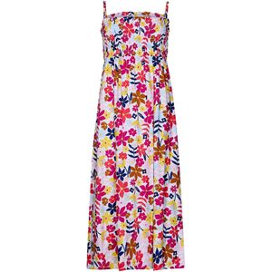 Rebelle Jurk Full Bloom - Wit/Roze - Lange Jurk - Viscose - Maat 36