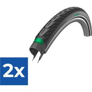 Schwalbe Buitenband - Energizer Plus - 28 inch x 1.75 - Zwart Reflecterend - Voordeelverpakking 2 stuks