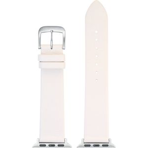 EULIT horlogeband geschikt voor Apple Watch 38/40/41 maat - Serie 1/2/3/4/5/6/7/8/9/10 + SE - nappa smart - 20 mm - creme wit - metalen verguld gesp - incl. adapter