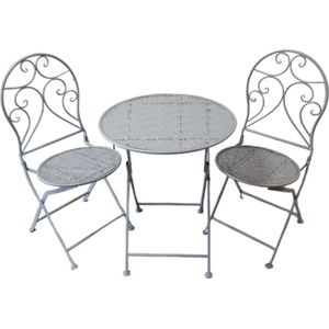 Mica Decorations Bistroset Tierra paars-grijs Tafel+ 2 Stoelen