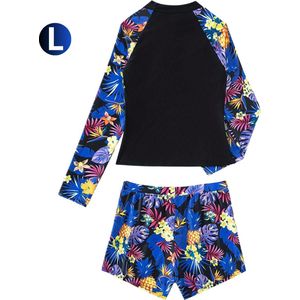 Nivard Rash Guard - Surf Shirt - Zwemkleding - UV Beschermende Kleding - Voor Zwemmen - Surfen - Duiken - Blauw - Maat L