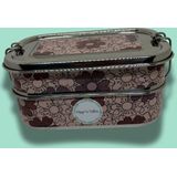 Hipp 'n Tiffin - Lunchbox - Laag - Oudroze bloemen