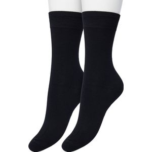 Bonnie Doon Bamboe Sokken Dames Zwart maat 36/42 - Set met 2 paar sokken - Licht, Ademend, Soepel - Zeer Comfortabel en Zacht - Gladde Teennaad - Bamboo Viscose Rayon -Antibacteriële Werking - Milieubewust - Zwart - Black - OL04119902.101