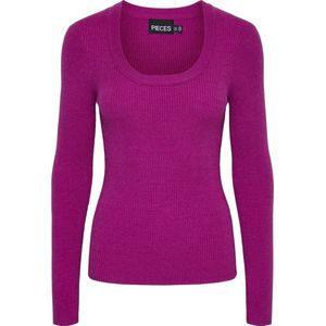 Pieces Trui Pcmira Ls U-neck Knit Noos Bc 17150974 Festival Fuchsia Dames Maat - M