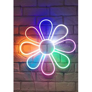 OHNO Neon Verlichting Flower - Neon Lamp - Wandlamp - Decoratie - Led - Verlichting - Lamp - Nachtlampje - Mancave - Neon Party - Kamer decoratie aesthetic - Wandecoratie woonkamer - Wandlamp binnen - Lampen - Neon - Led Verlichting - Multicolor