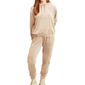 Huispak - Fleece - Beige - Lounge Set Dames - Warm Pyjama Pak