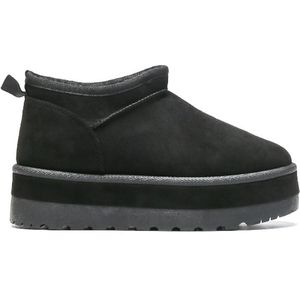 Smile Favorites® Dames Uggies - Pantoffels, Boots - Zwart - Suedine - Maat 37 -