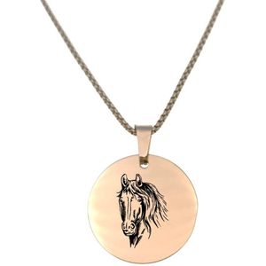 Ketting RVS - Rond - Rosegoud - Paard