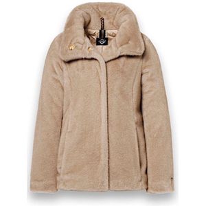 District - HITT Sand - Damesjas - Kort - Met Opstaande Kraag - 2 Gevoerde Steekzakken